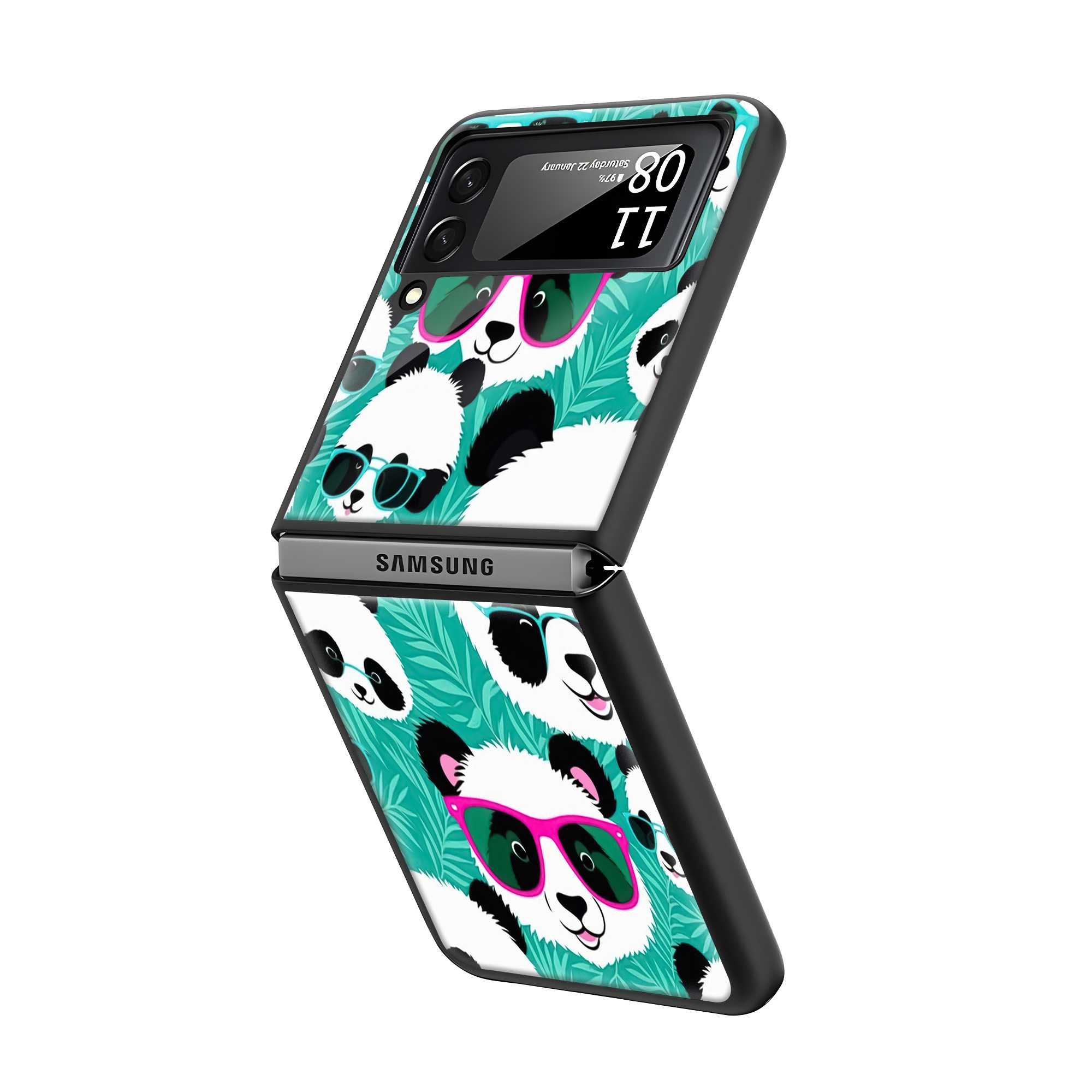 Cool Panda Samsung Z Flip Glass Case