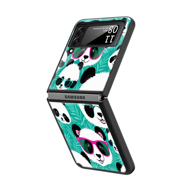 Cool Panda Samsung Z Flip Glass Case