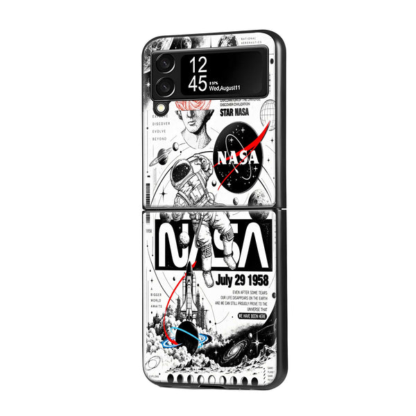 Cosmic Mission Samsung Z Flip Glass Case