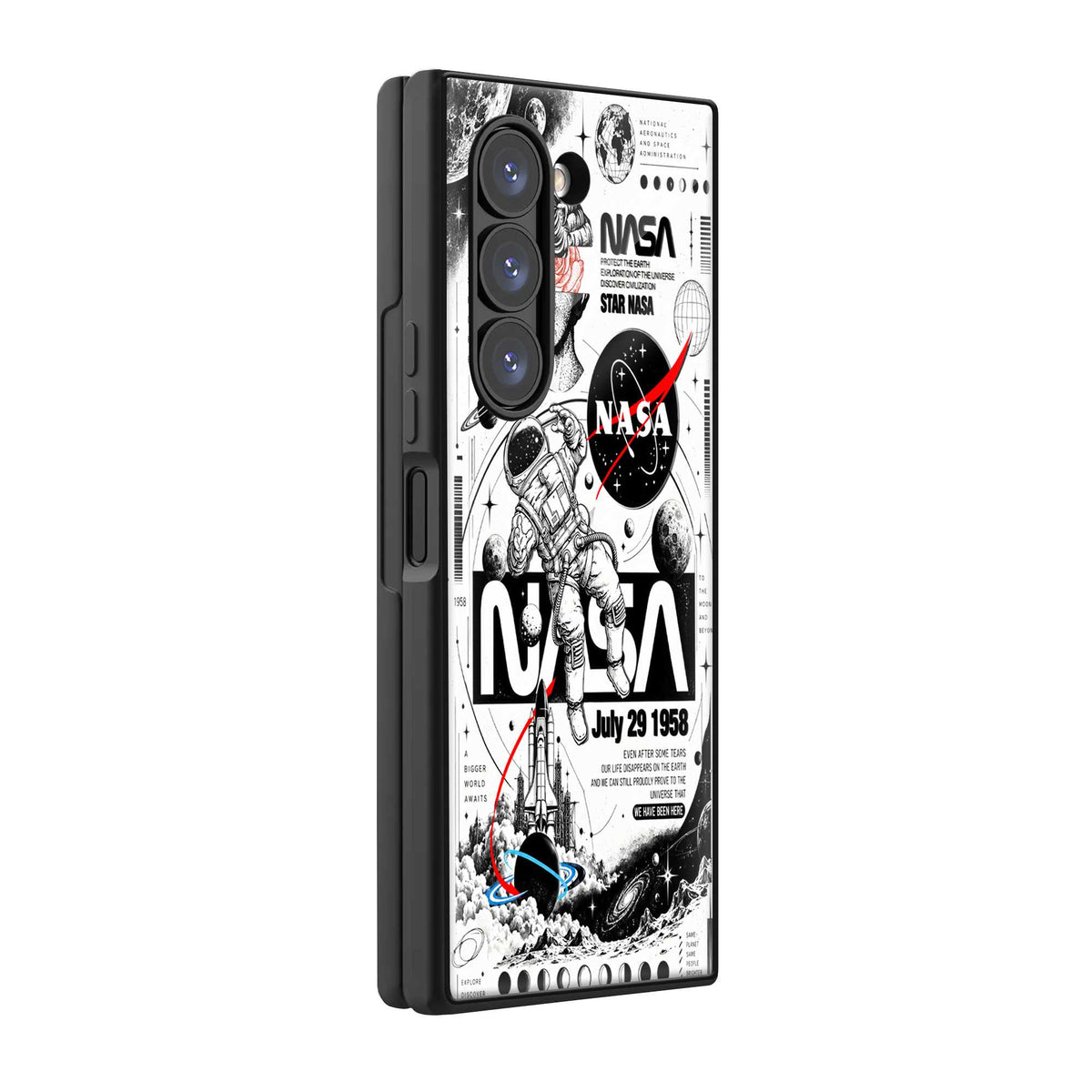 Cosmic Mission Samsung Z Fold Glass Case