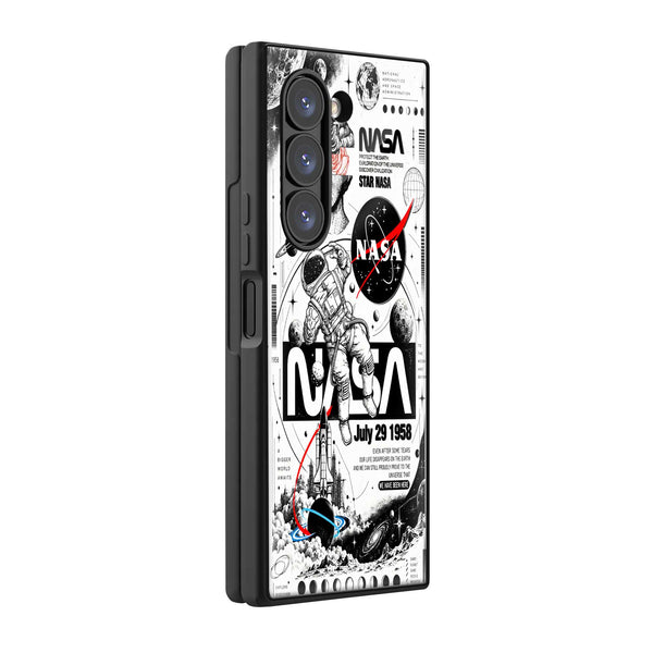 Cosmic Mission Samsung Z Fold Glass Case