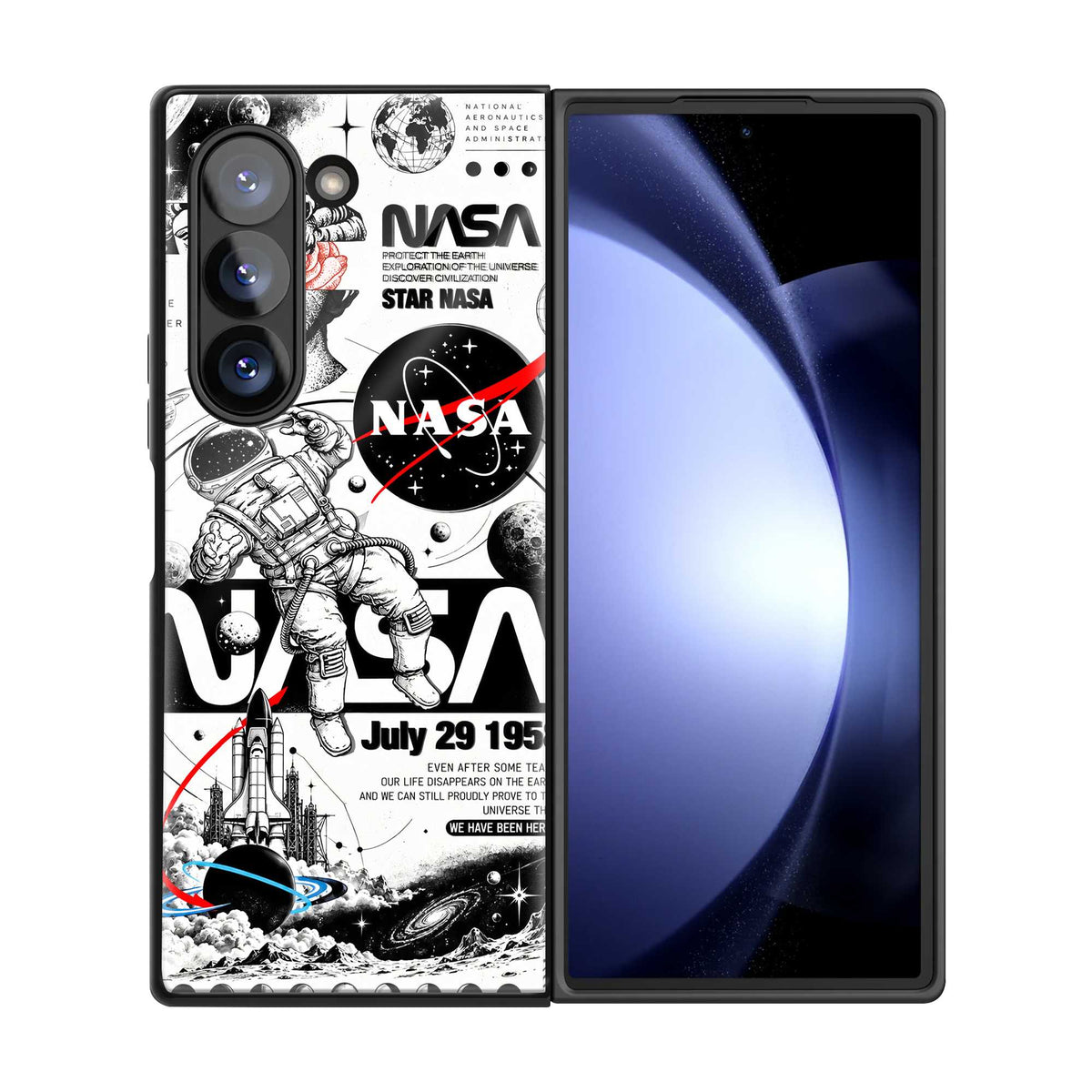 Cosmic Mission Samsung Z Fold Glass Case