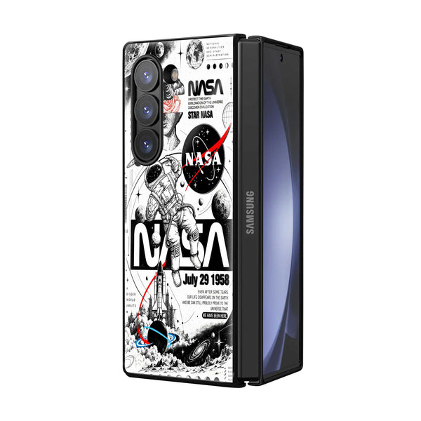 Cosmic Mission Samsung Z Fold Glass Case