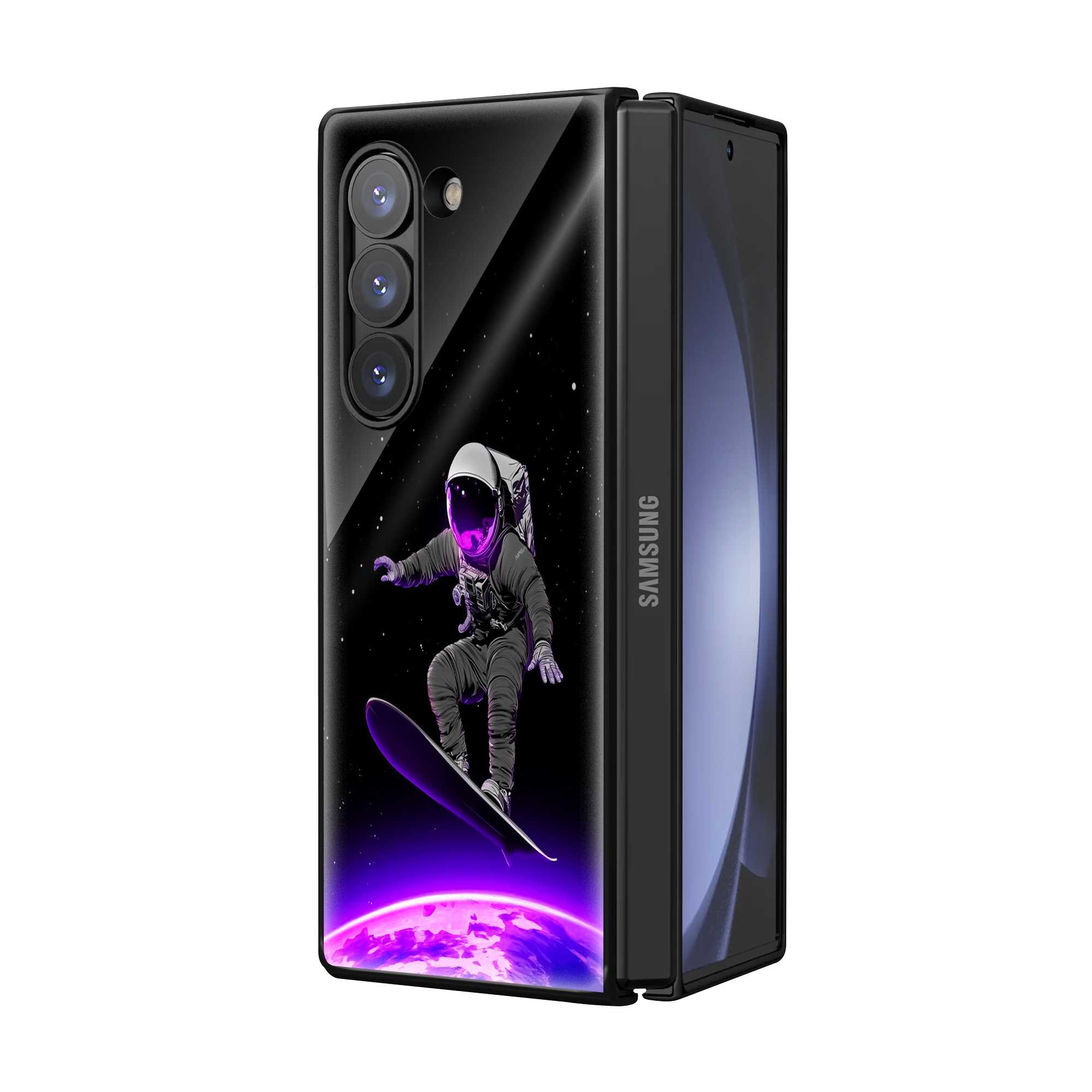 Cosmic Surfer Samsung Z Fold Glass Case