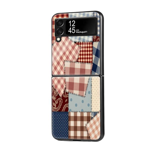 Cozy Checks Samsung Z Flip Glass Case