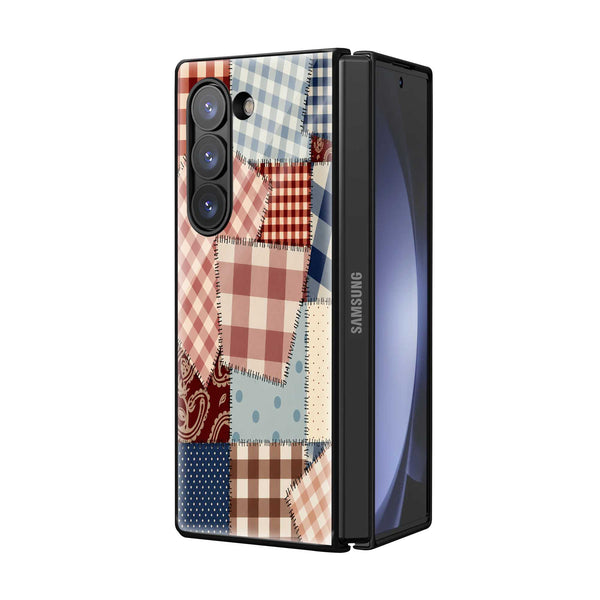 Cozy Checks Samsung Z Fold Glass Case
