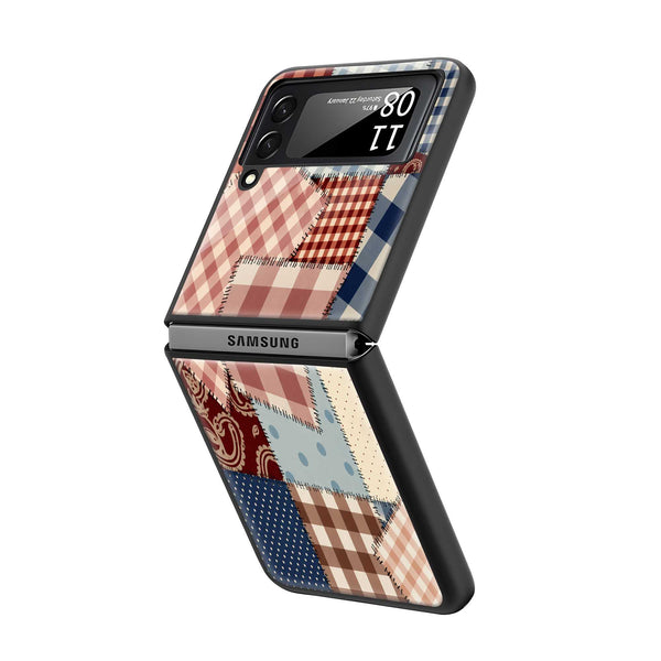 Cozy Checks Samsung Z Flip Glass Case