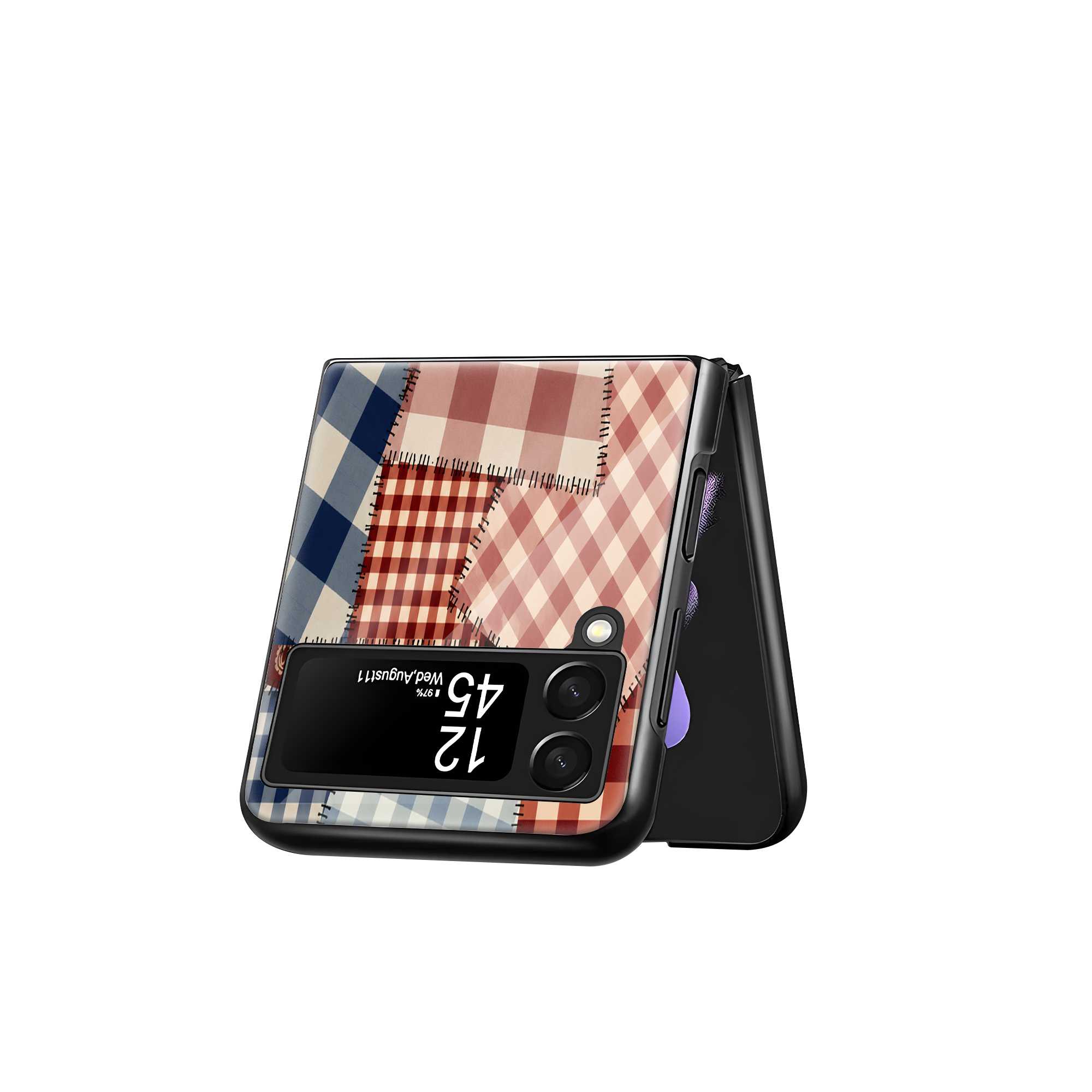 Cozy Checks Samsung Z Flip Glass Case