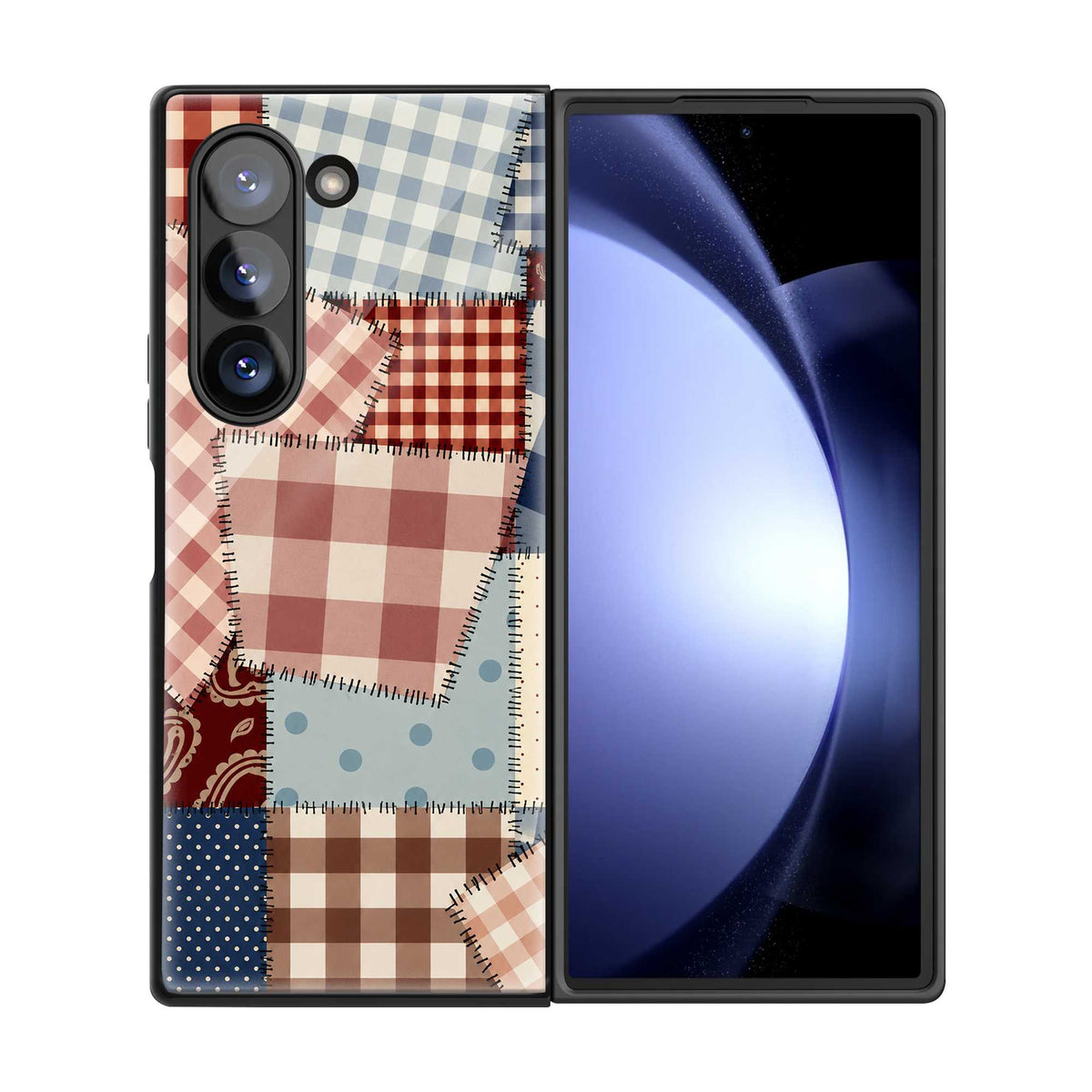 Cozy Checks Samsung Z Fold Glass Case