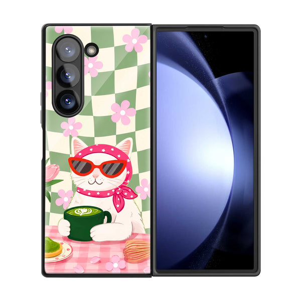 Cozy Flower Girl Samsung Z Fold Glass Case