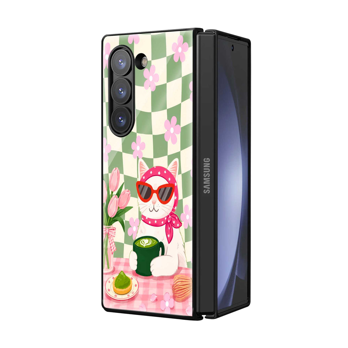 Cozy Flower Girl Samsung Z Fold Glass Case