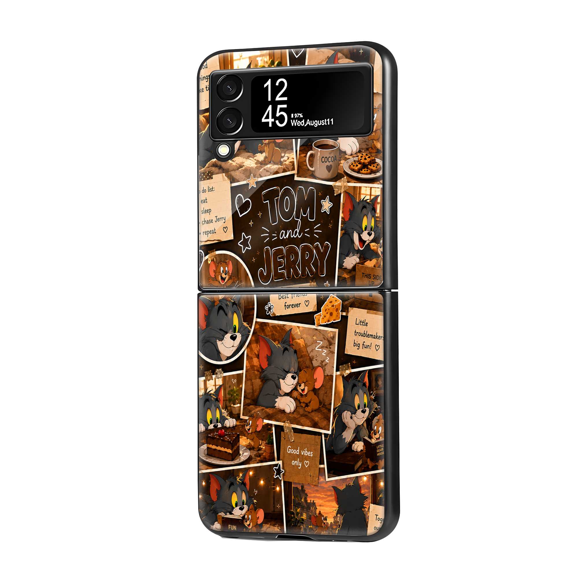 Cozy Tom-Jerry Samsung Z Flip Glass Case