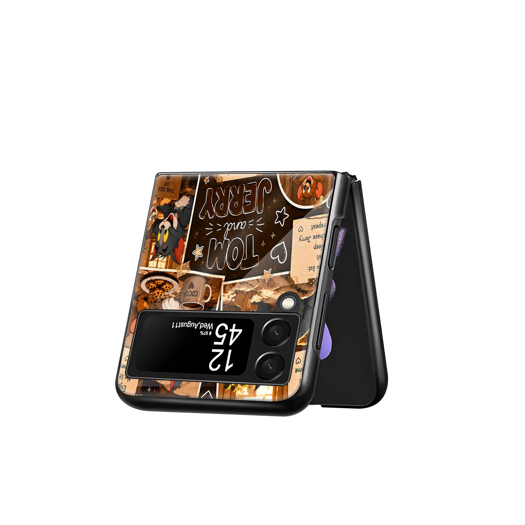Cozy Tom-Jerry Samsung Z Flip Glass Case