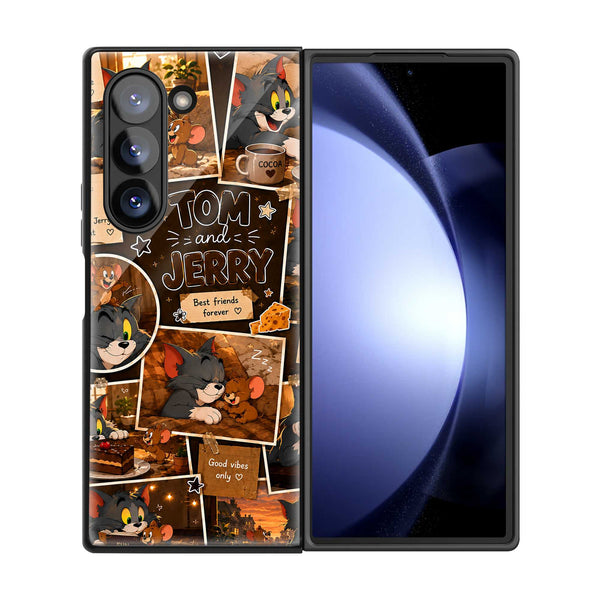 Cozy Tom-Jerry Samsung Z Fold Glass Case