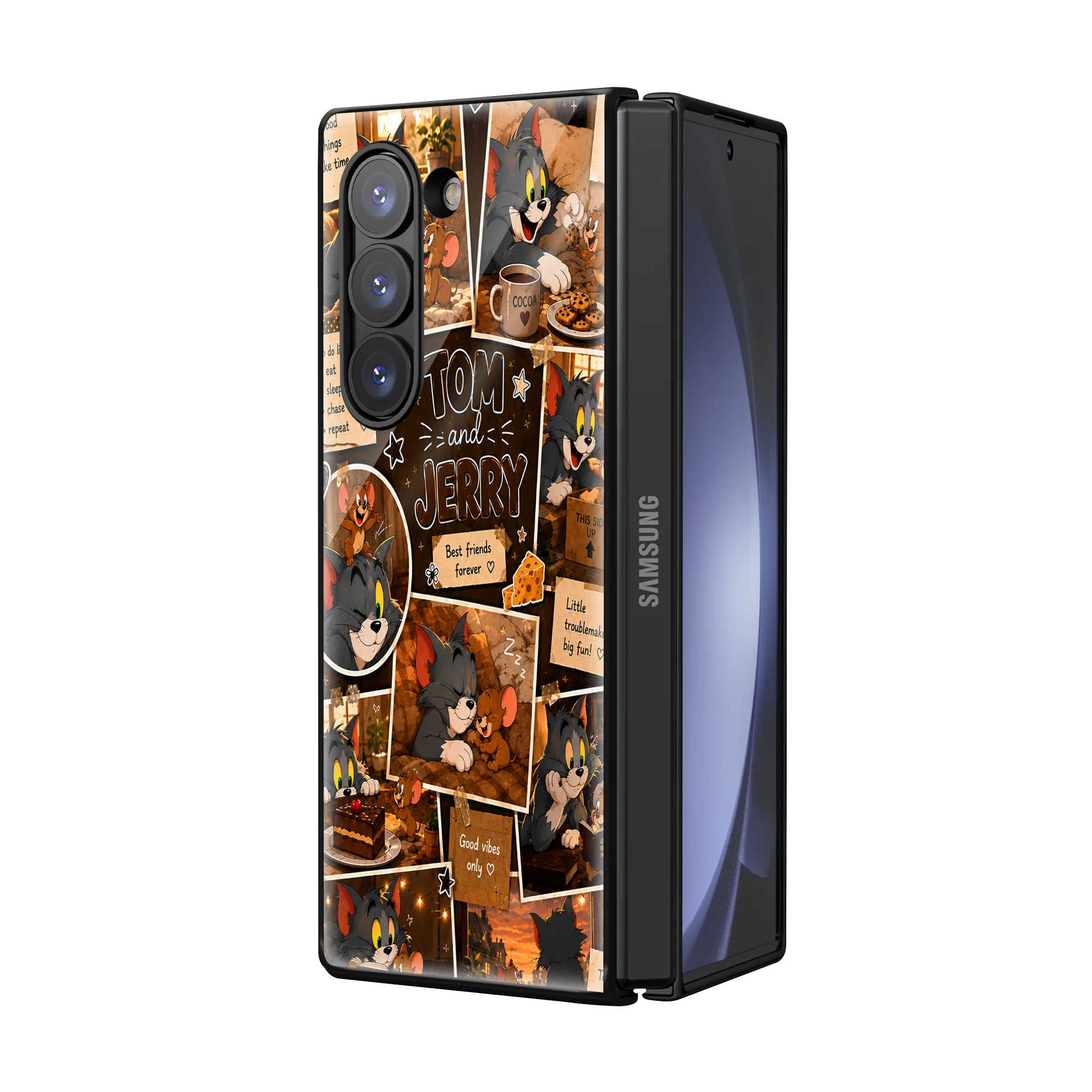 Cozy Tom-Jerry Samsung Z Fold Glass Case