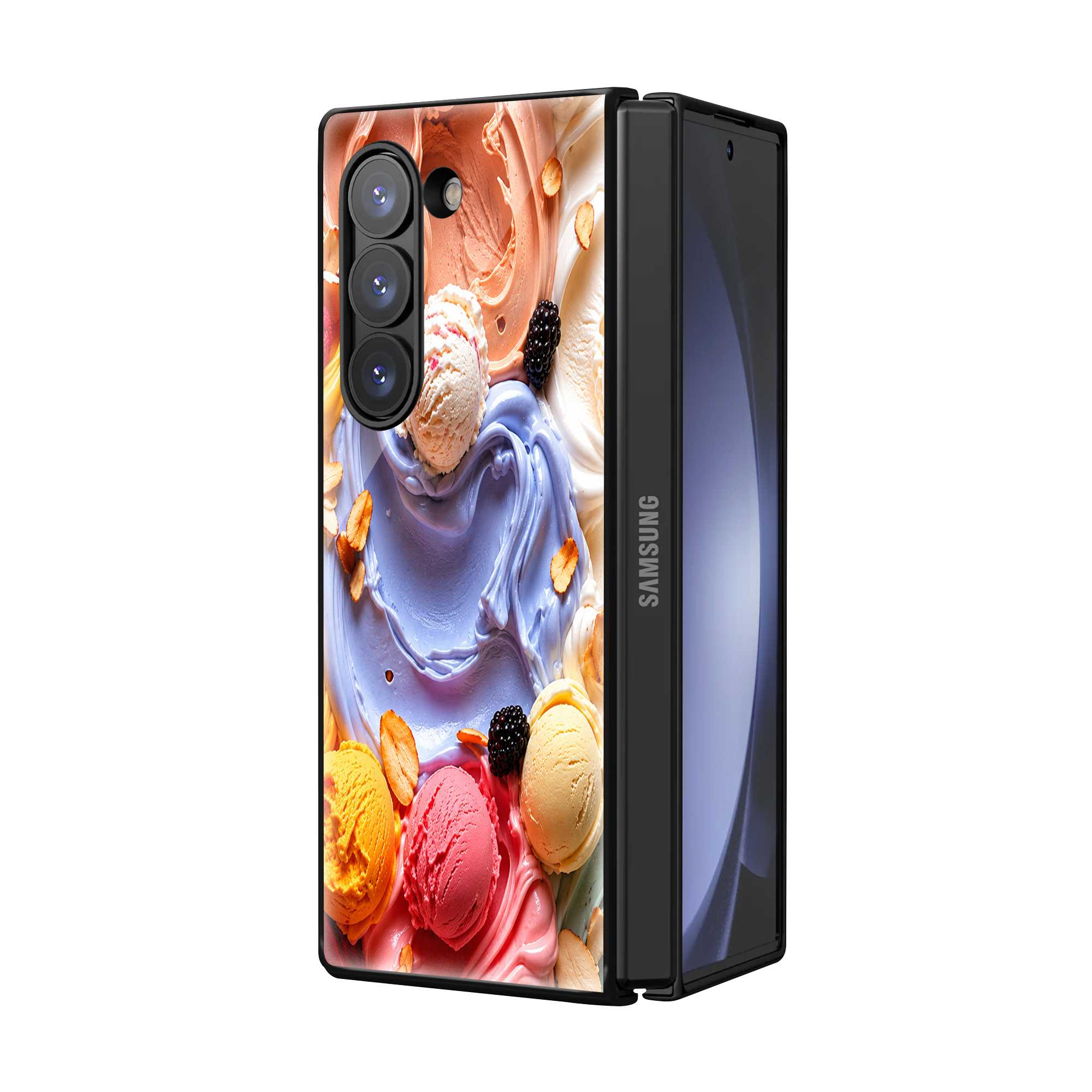 Creamy Pop Samsung Z Fold Glass Case