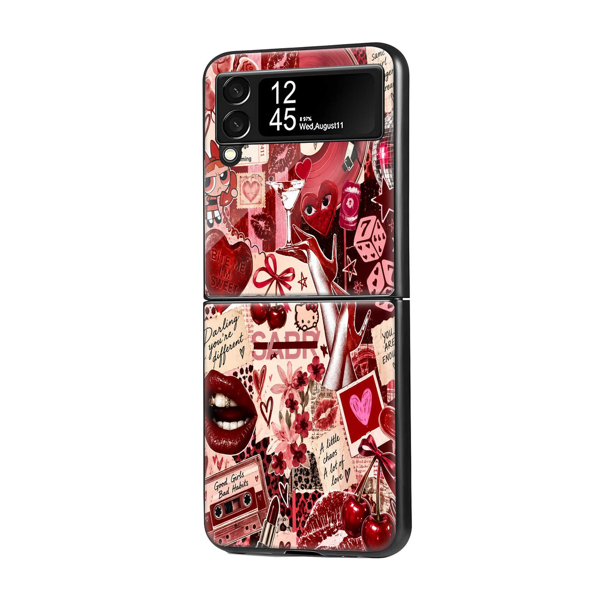Crimson Rhythm Samsung Z Flip Glass Case