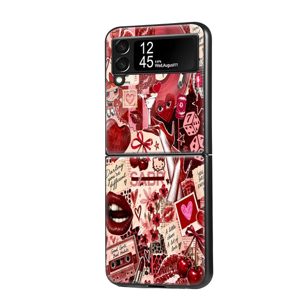 Crimson Rhythm Samsung Z Flip Glass Case