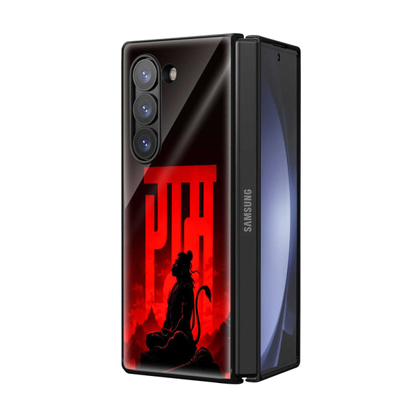 Crimson Bajrang Bali Samsung Z Fold Glass Case