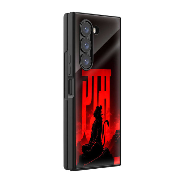 Crimson Bajrang Bali Samsung Z Fold Glass Case