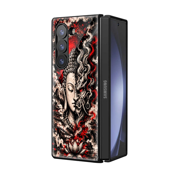 Crimson Buddha Samsung Z Fold Glass Case