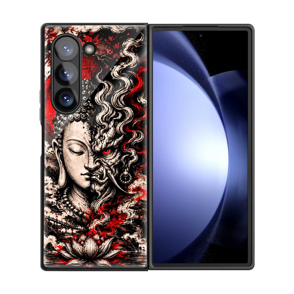 Crimson Buddha Samsung Z Fold Glass Case