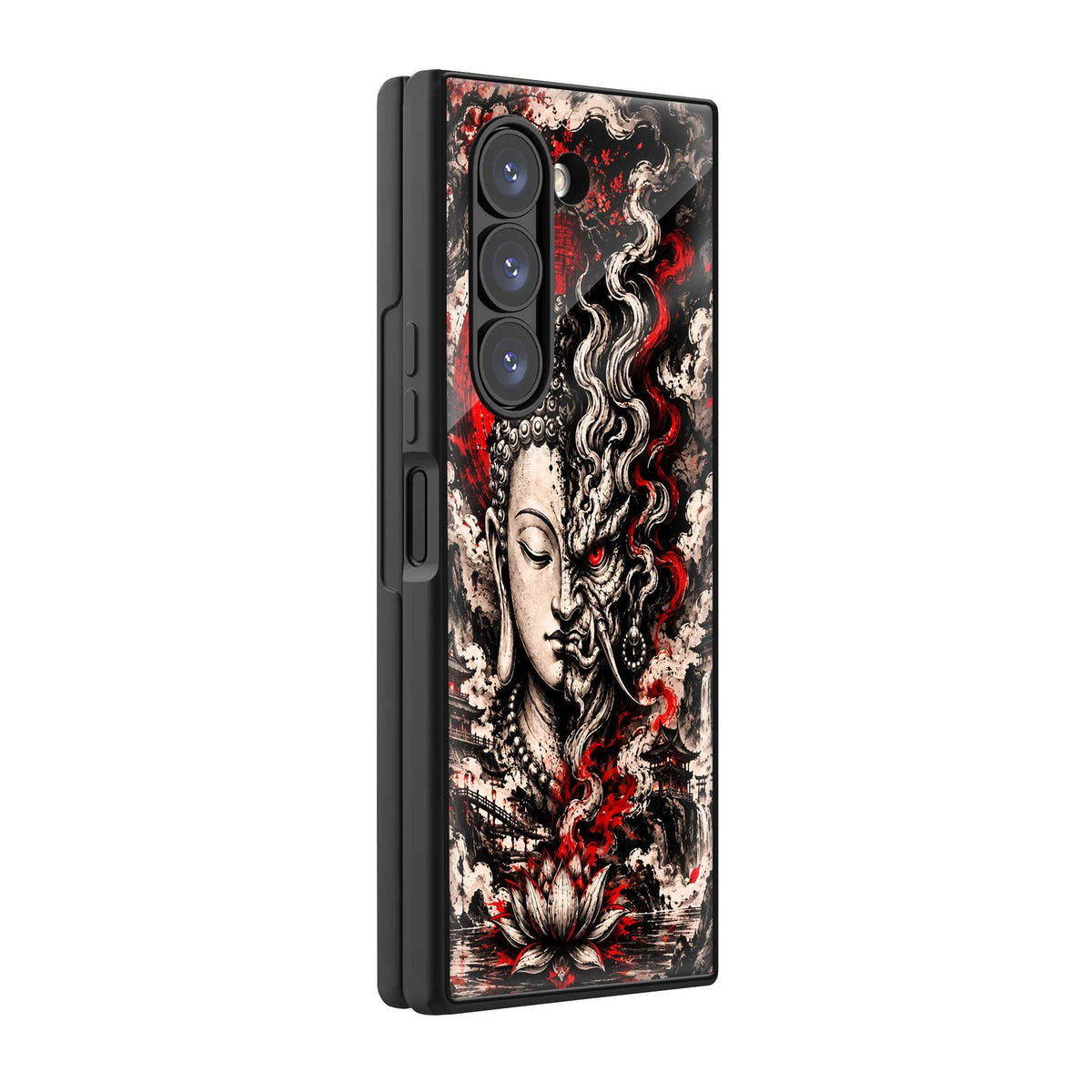 Crimson Buddha Samsung Z Fold Glass Case