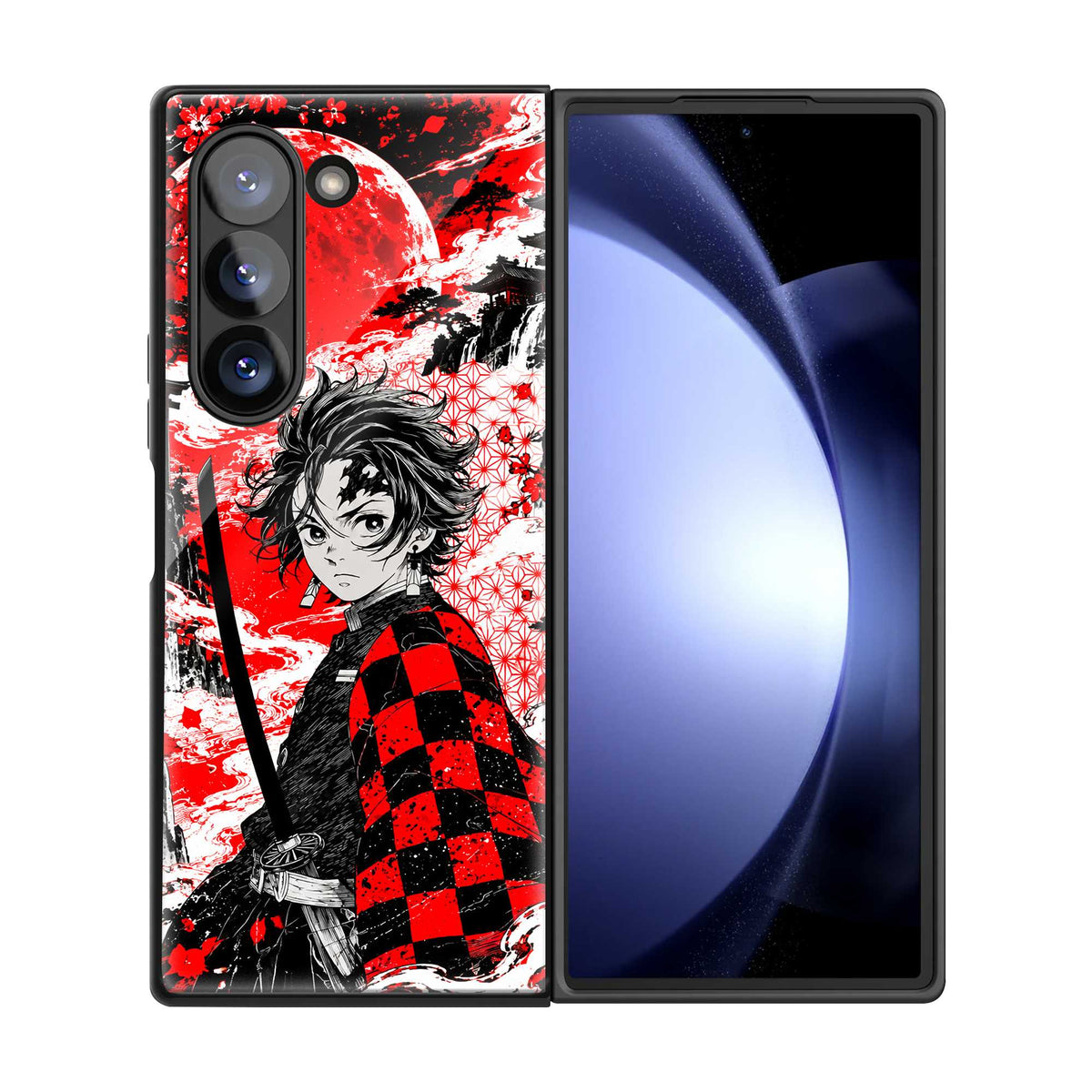 Crimson Eclipse Samsung Z Fold Glass Case