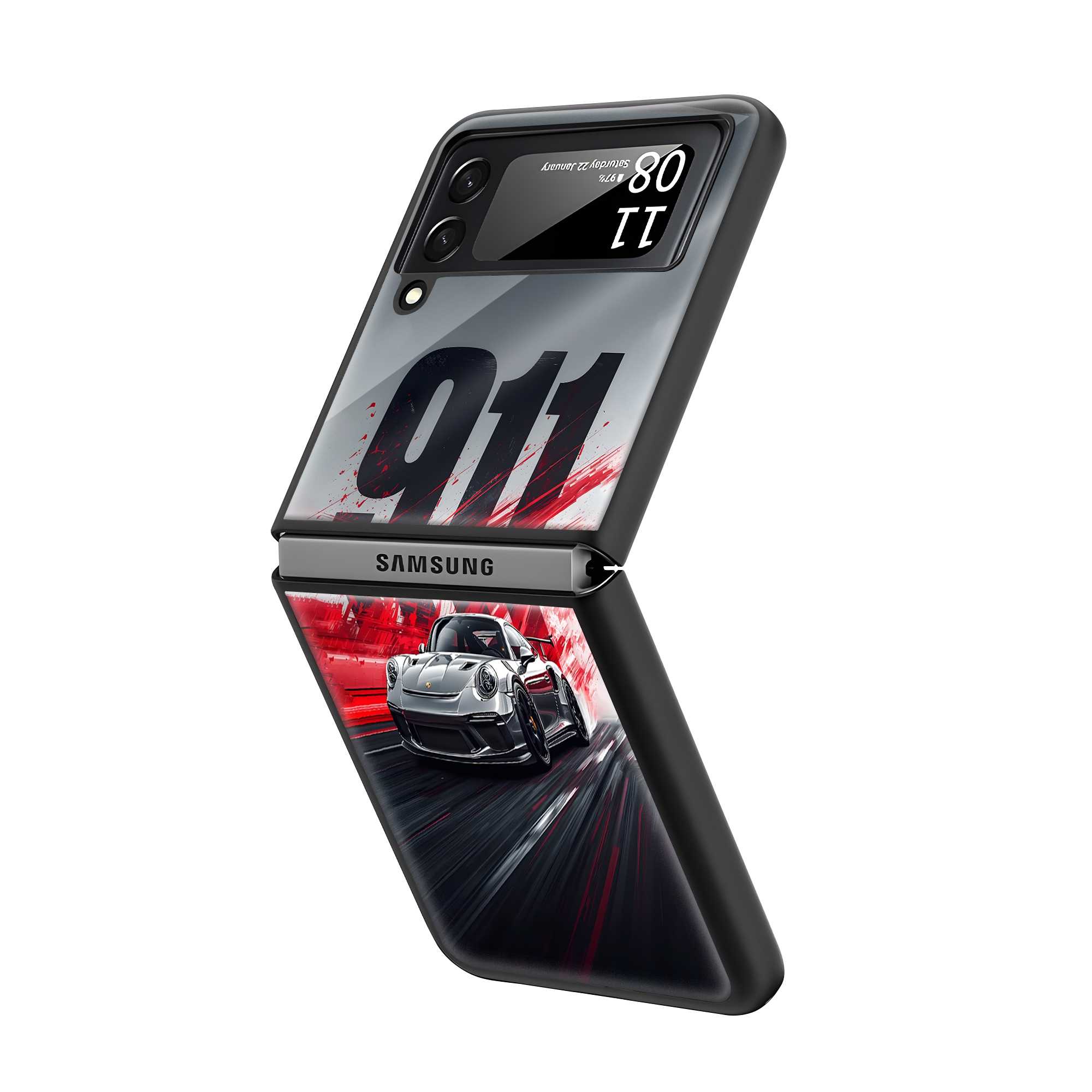 Crimson Edge Samsung Z Flip Glass Case Secondary image