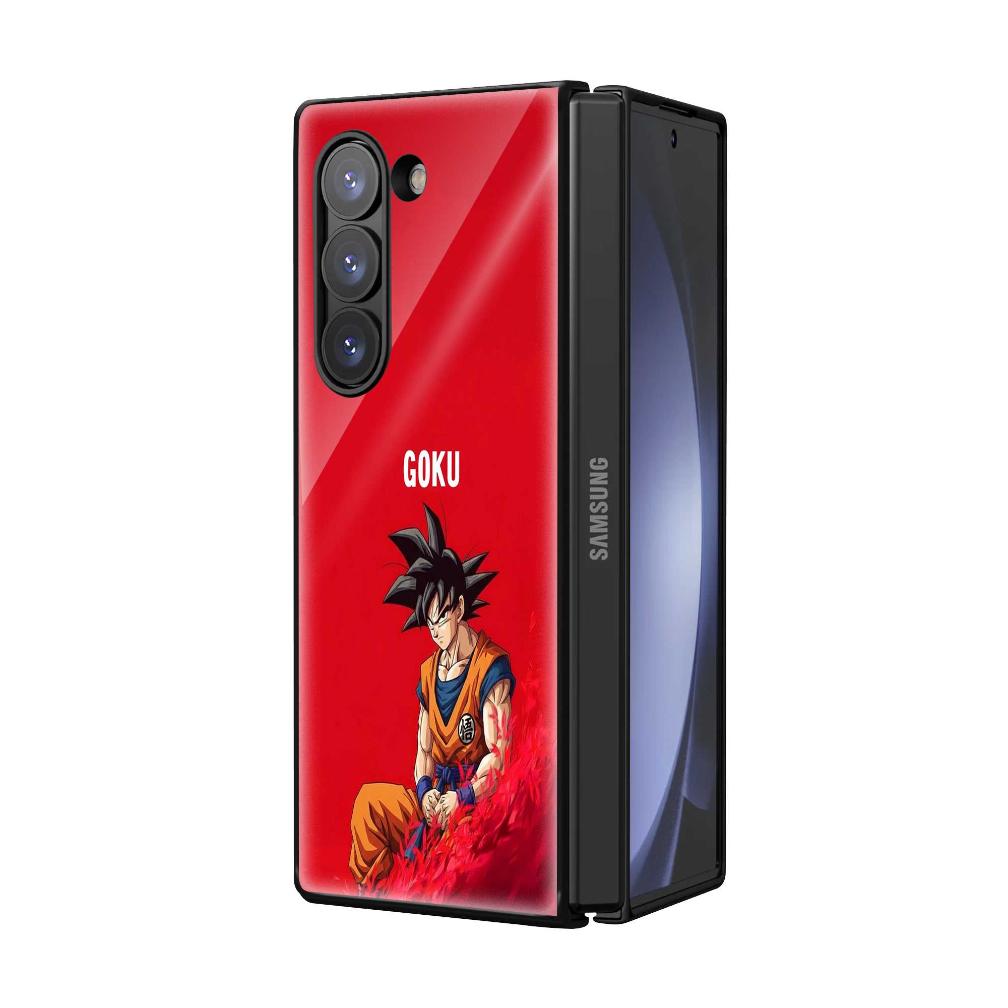 Crimson Goku Samsung Z Fold Glass Case
