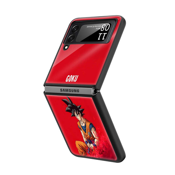 Crimson Goku Samsung Z Flip Glass Case
