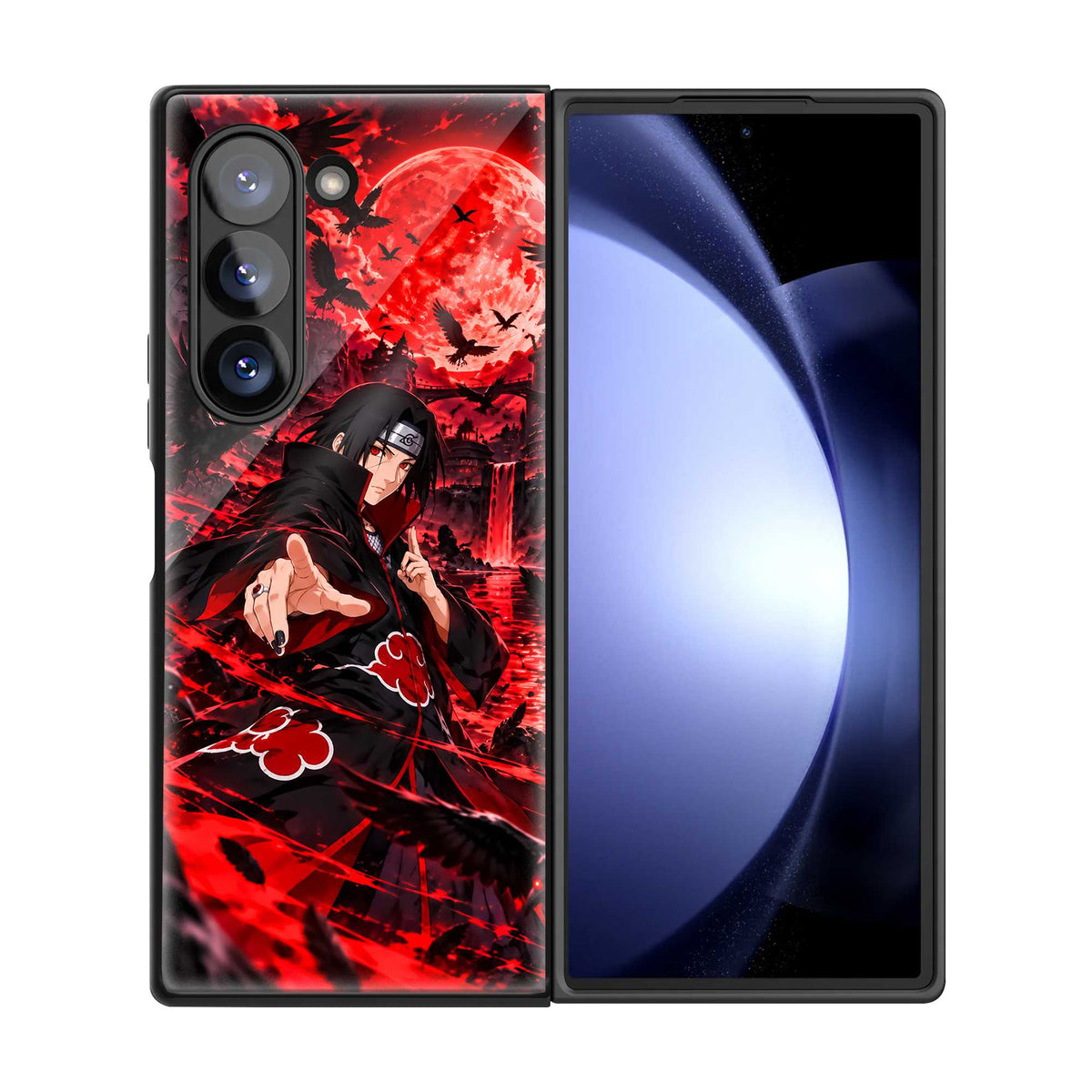 Crimson Itachi Samsung Z Fold Glass Case