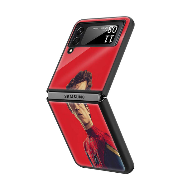 Crimson Web Hero Samsung Z Flip Glass Case