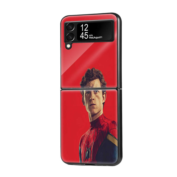 Crimson Web Hero Samsung Z Flip Glass Case