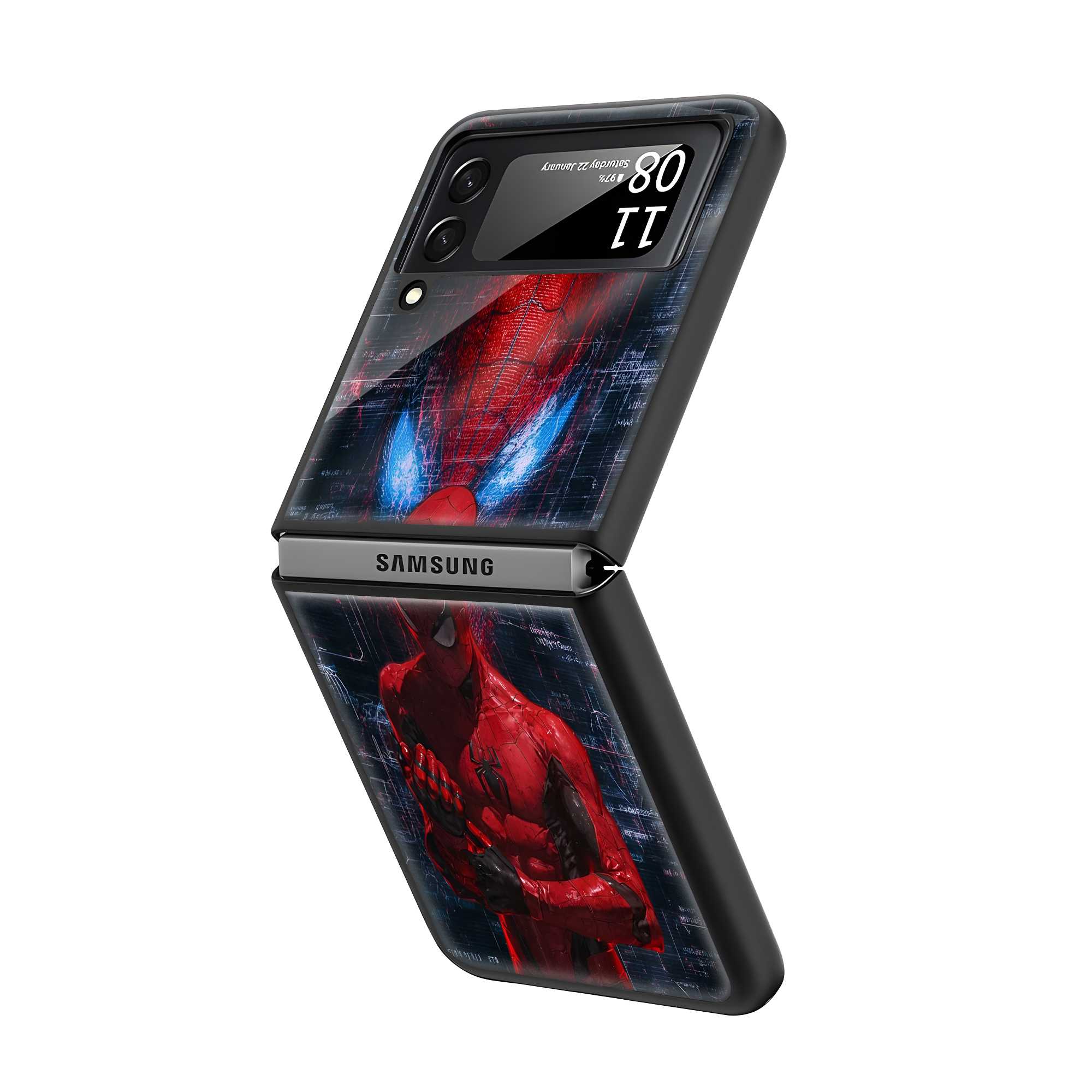 Crimson Web Shadow Samsung Z Flip Glass Case Secondary image