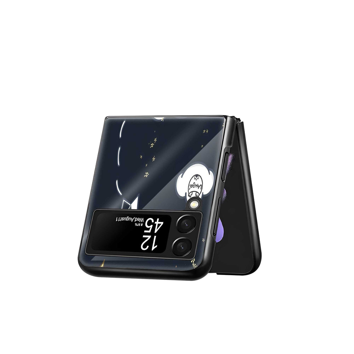 Cute Astronaut Samsung Z Flip Glass Case