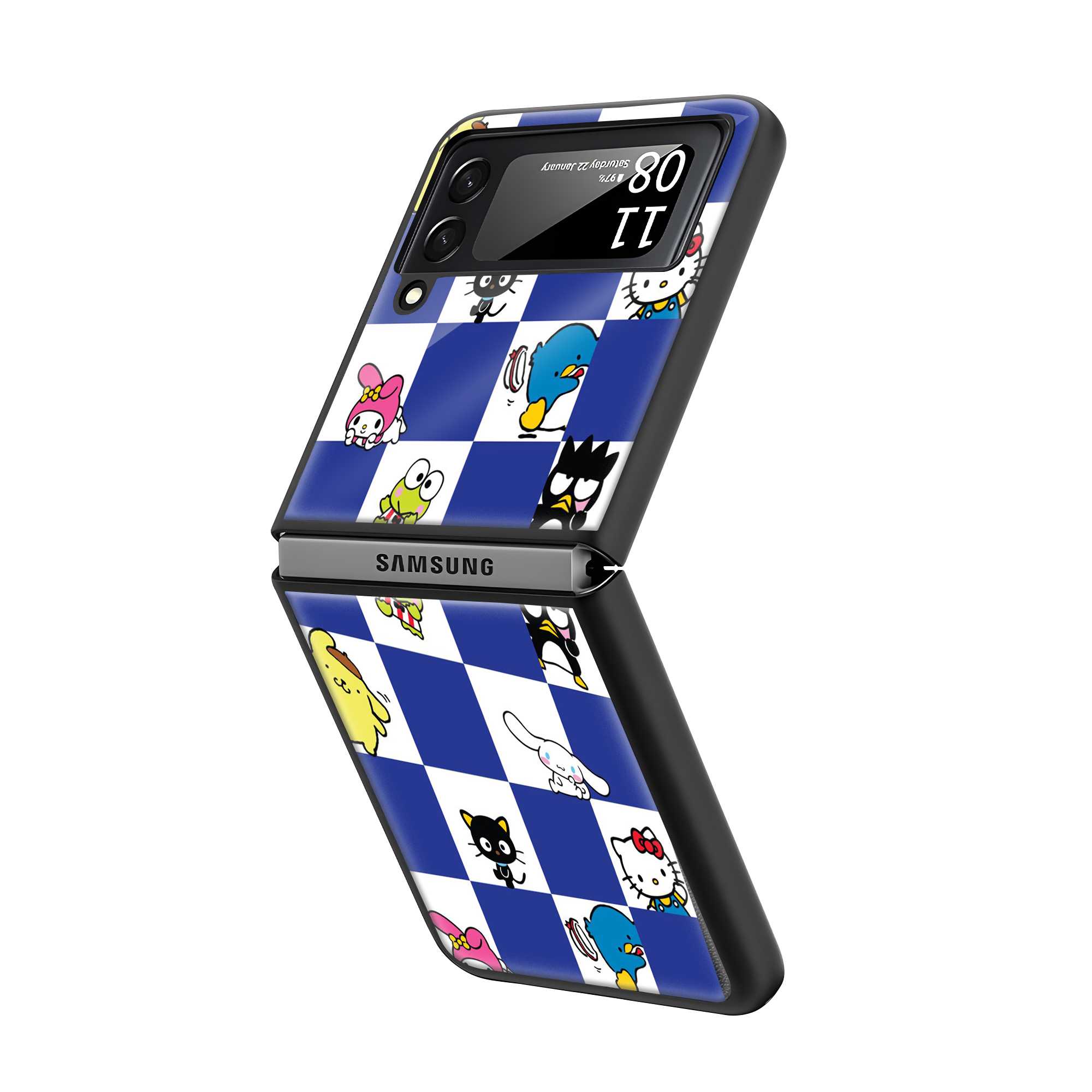 Cute Cat Samsung Z Flip Glass Case