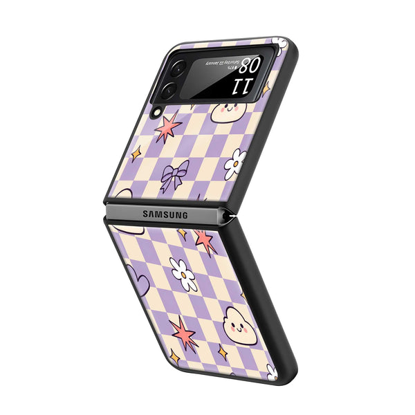 Cute Clouds Samsung Z Flip Glass Case