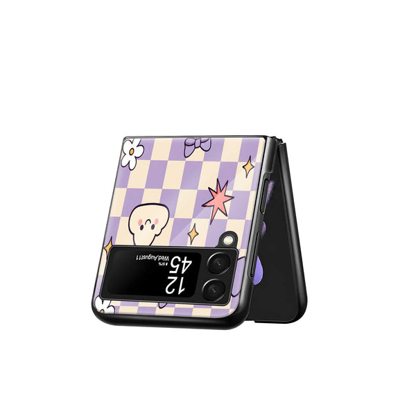 Cute Clouds Samsung Z Flip Glass Case