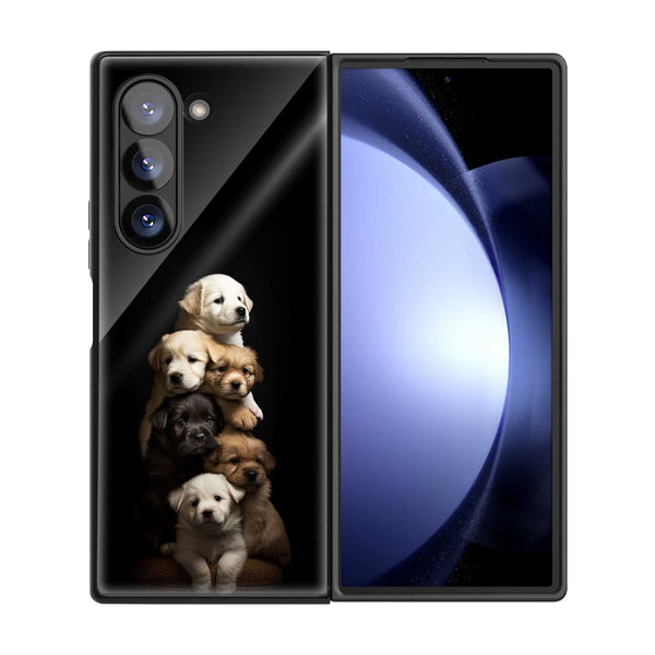 Cute Puppies Samsung Z Fold Glass Case