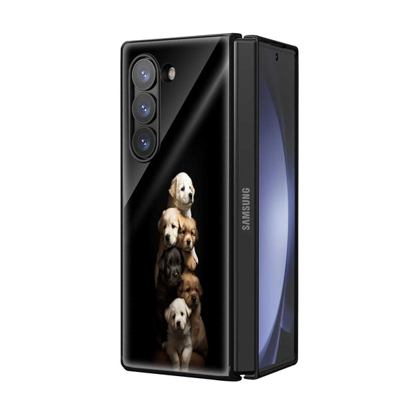 Cute Puppies Samsung Z Fold Glass Case