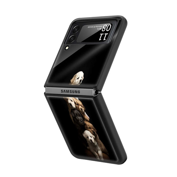 Cute Puppies Samsung Z Flip Glass Case