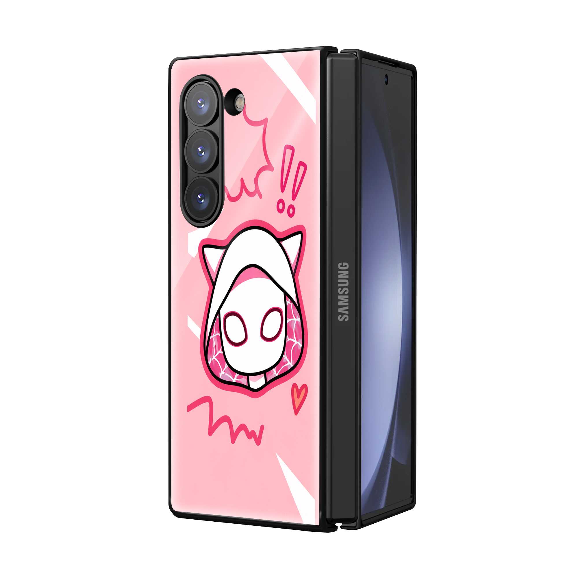 Cute Spider-Gwen Chibi Samsung Z Fold Glass Case