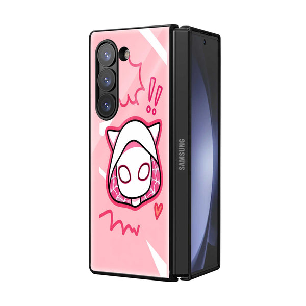 Cute Spider-Gwen Chibi Samsung Z Fold Glass Case