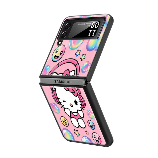 DJ Kitty Samsung Z Flip Glass Case