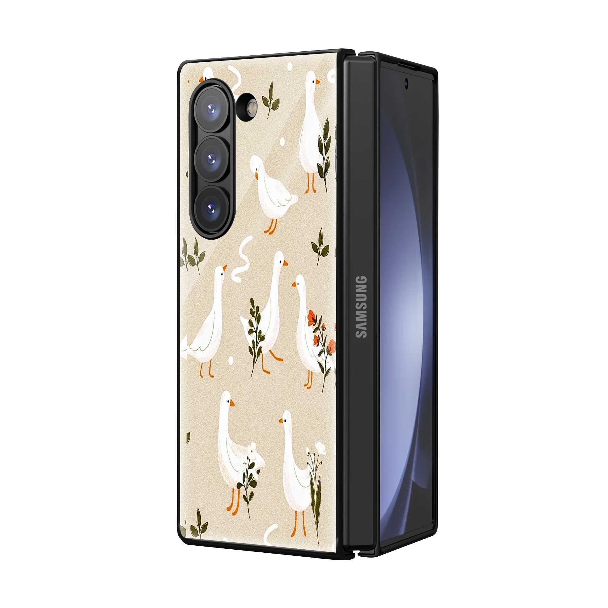 Dainty Ducks Samsung Z Fold Glass Case