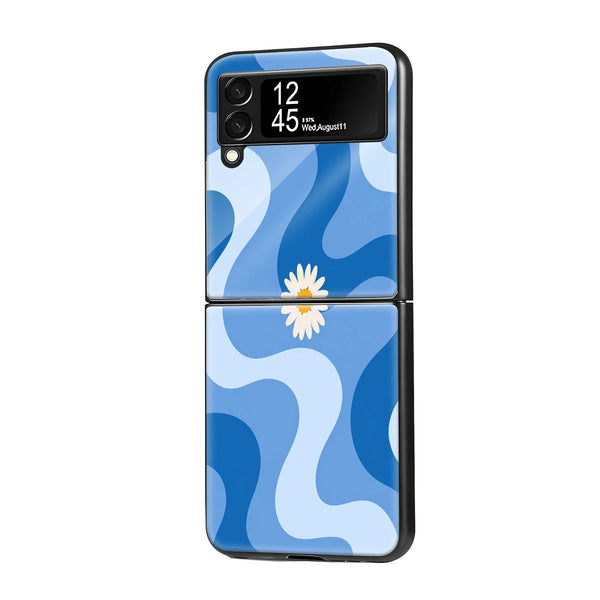 Daisy Blues Samsung Z Flip Glass Case