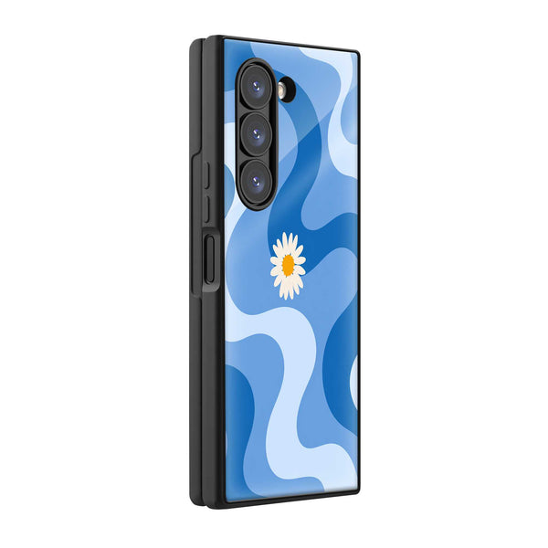 Daisy Blues Samsung Z Fold Glass Case