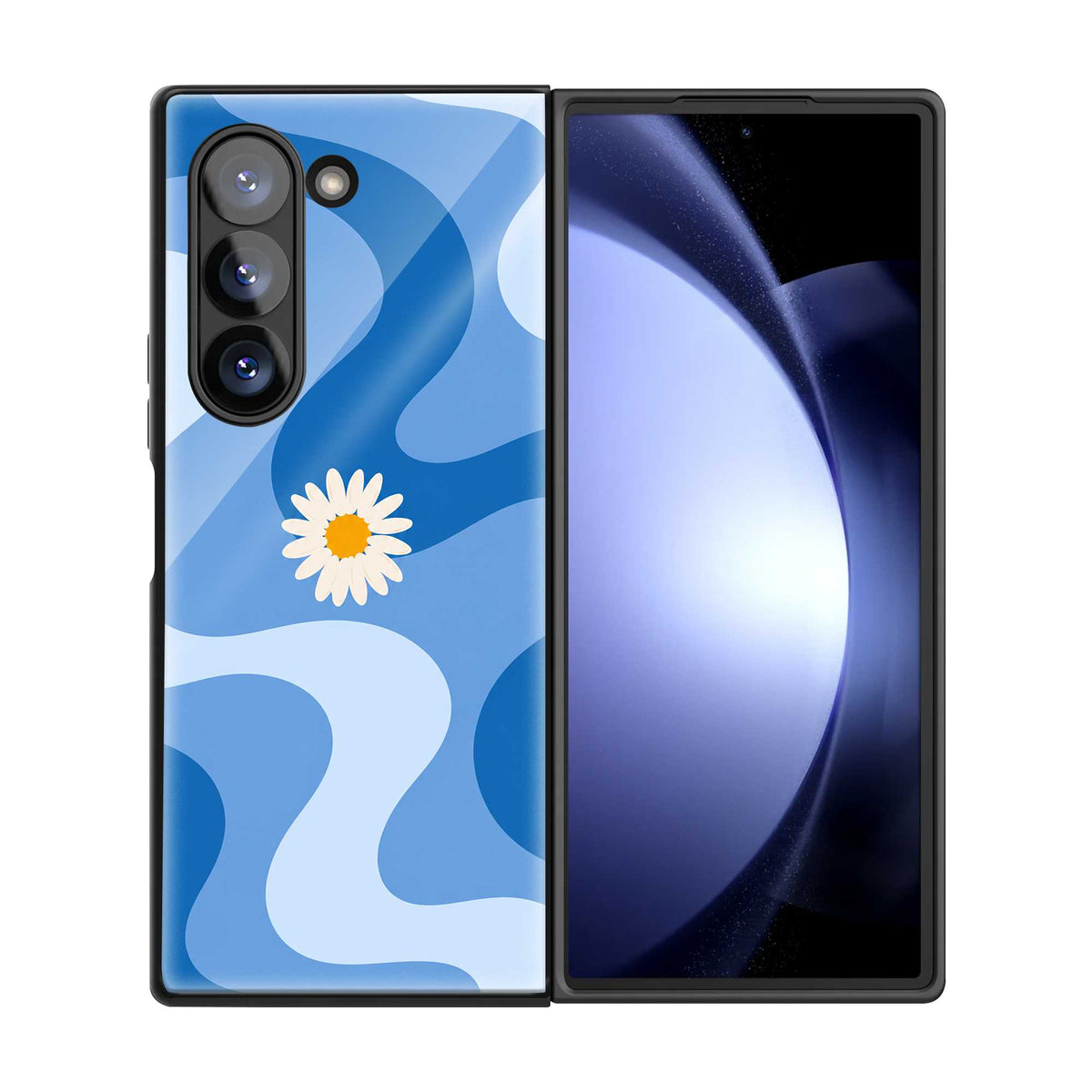 Daisy Blues Samsung Z Fold Glass Case