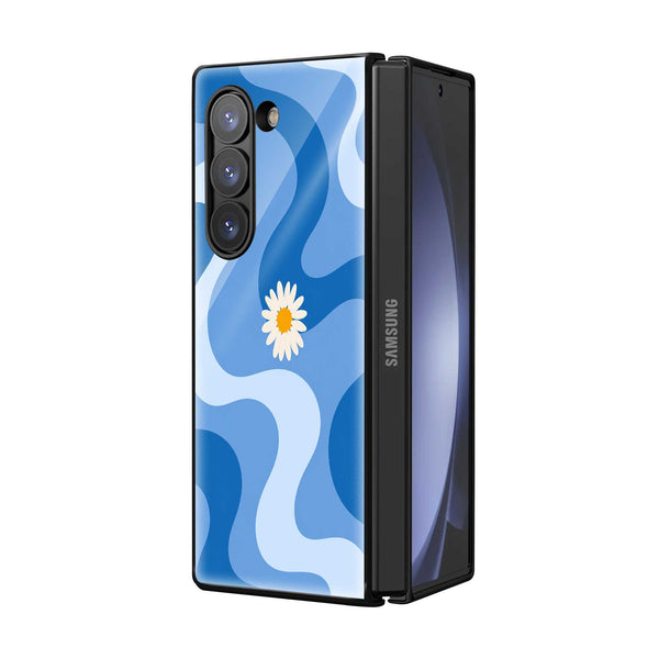 Daisy Blues Samsung Z Fold Glass Case